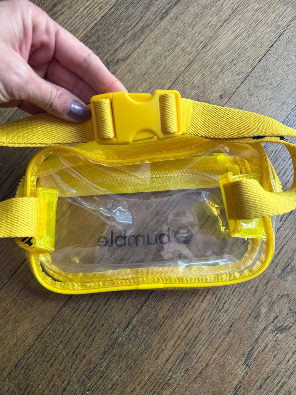 Bumble Dating App Clear Yellow Crossbody Bag Fanny Pack Bag Promo Item - Picture 4 of 9